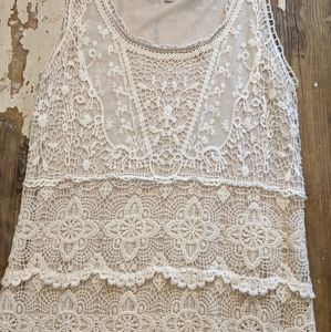 J Lo Jennifer Lopez nude crochet lace dress skin